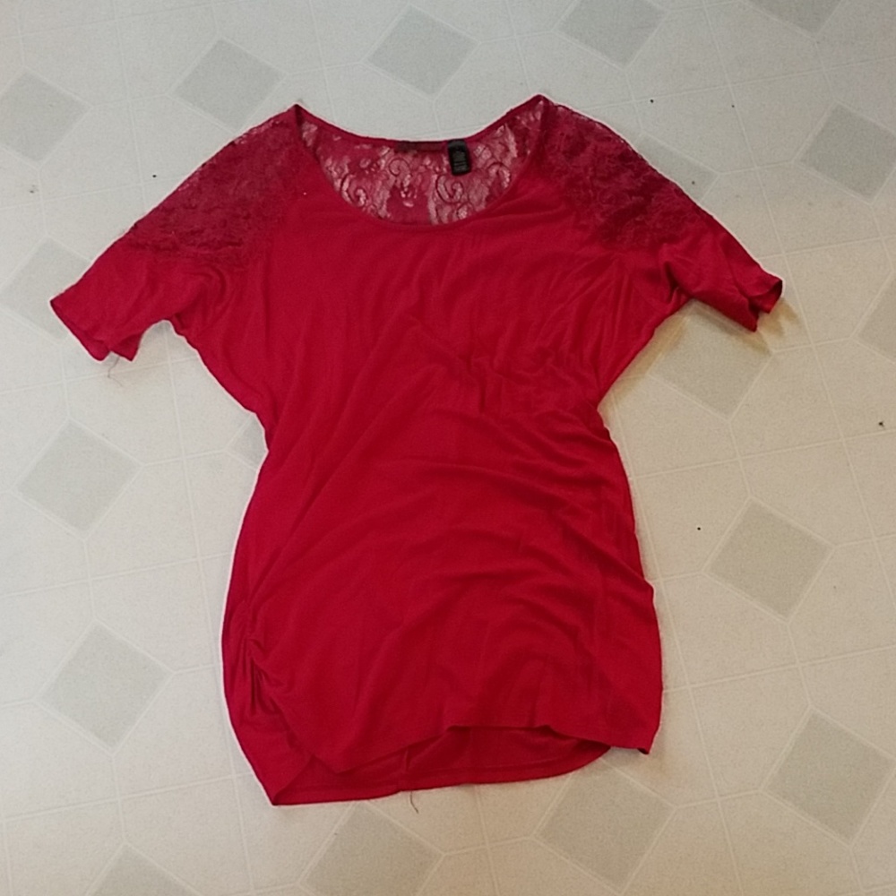 BKE red lace Tunic